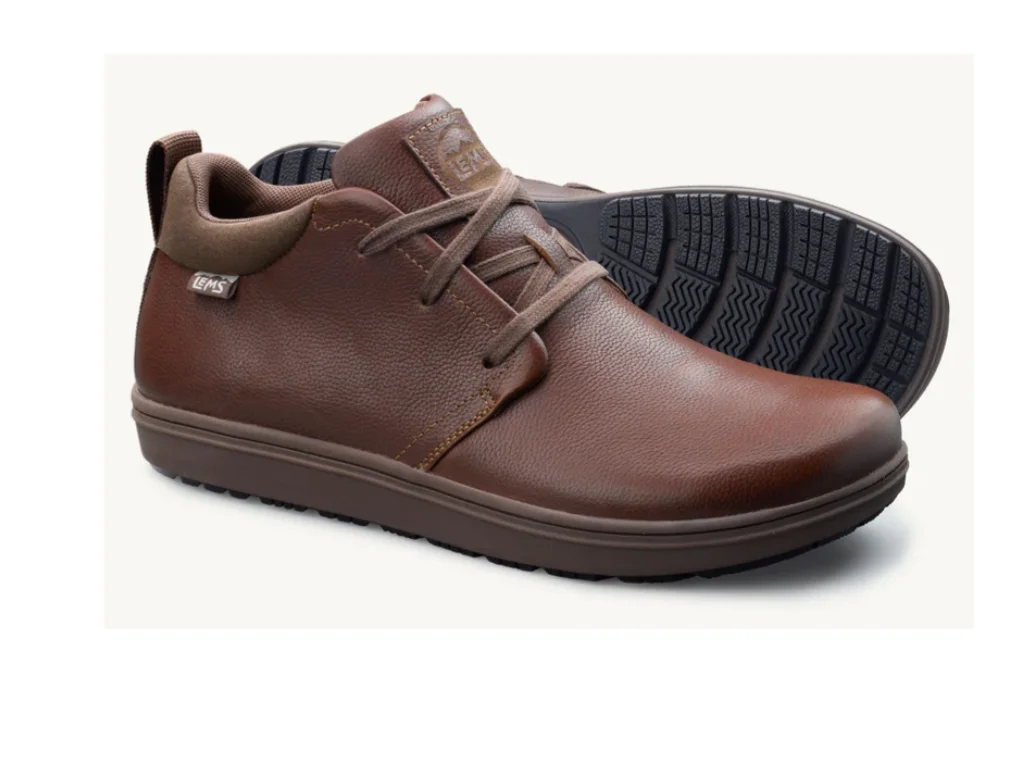 

Authentic Wide Fit Zero Drop Difference Genuine Leather Mid-Cut Lace-Up Casual Leather Shoes for Plump Feet Good Wear Resista...