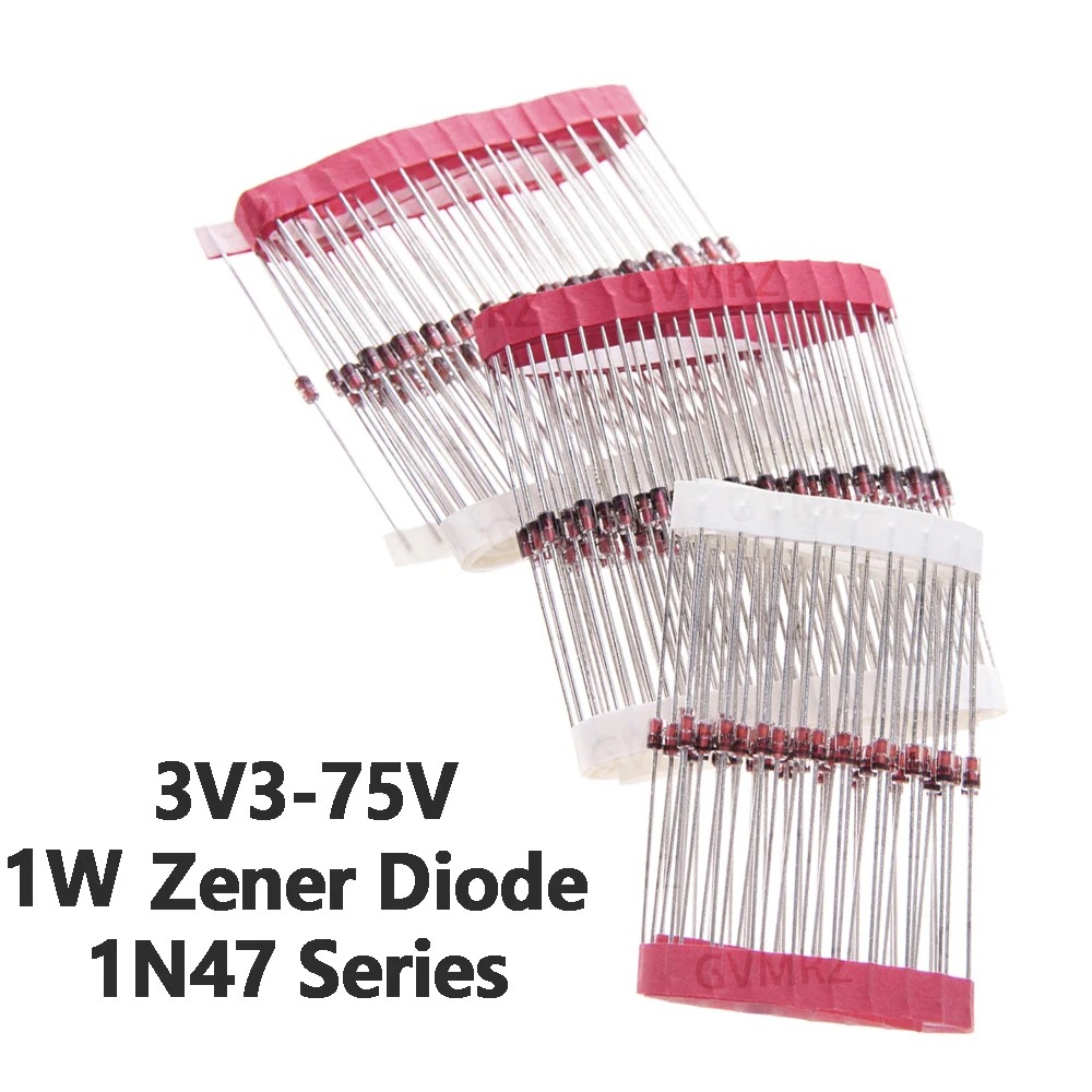 1W 1N4761A 1N4757A 1N4744A 1N4754A 1N4739A 3V9 4V3 4V7 33V 36V Zener Diode 1N47 Series 1N4751A 1N4750A 1N4749A 1N4745A 3V3 3V6
