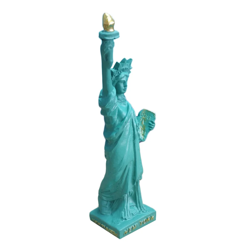 Pink Cake Decorations Statue of Liberty Ornament Resin Lady Material Blue Model Household Adornment Miss