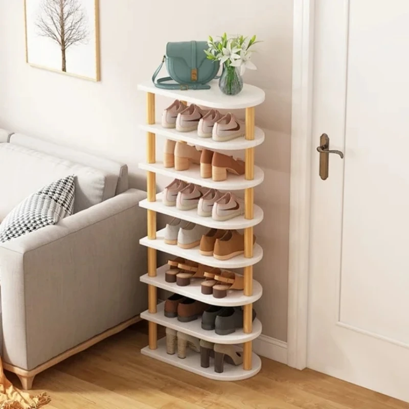 

10/8 Layer Simple Wood Standing Shoe Rack Living Room Furniture Space Saving Simple Assemble Home Dormitory Multi-Ayer Shoe Rack