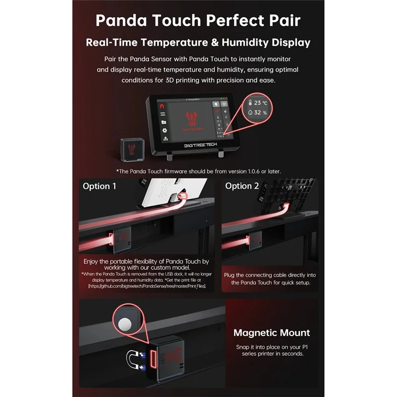 ABDE-BIGTREETECH مستشعر درجة الحرارة والرطوبة لمختبر بامبو A1 يقترن بلمسة الباندا