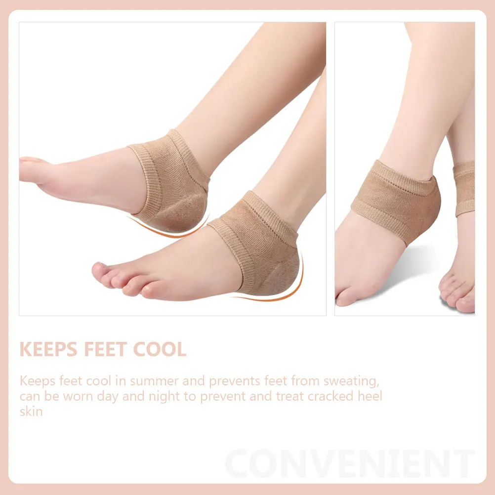 

2pcs Heel Socks For Cracked Heels Moisturizing Foot Care Sleeves Washable Reusable Dry Skin Treatment Toeless Heel Covers For