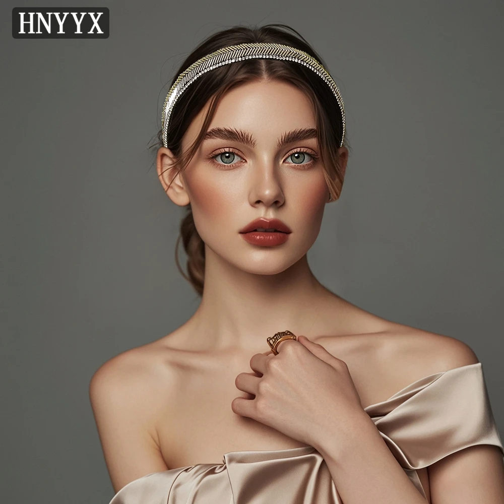 

YouLaPan Golden Bride Weddings Headdress Handmade With Simple Rhinestone Ladies' Everyday Dinner Party Head Hoop YXA17