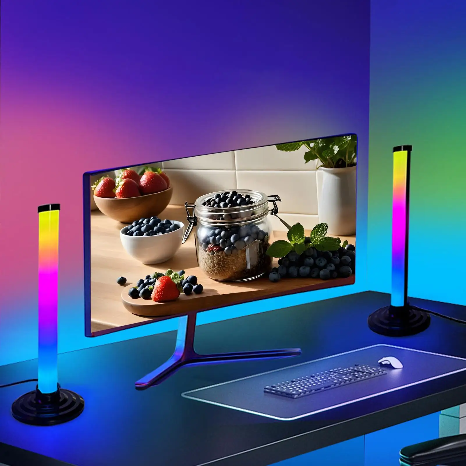 RGB Bar Synchronize Music Ambient Decor Voice Control Smart Light Bar for Home Theater Computer Desk Bedroom Streaming