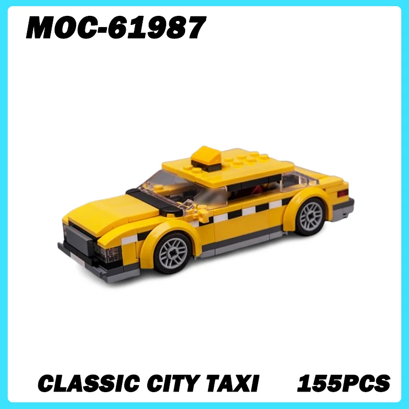 

MOC-61987 Car Series Classic City Taxi Building Block Model Easy To Assemble, Suitable For Beginners As Holiday Gifts 155PCS