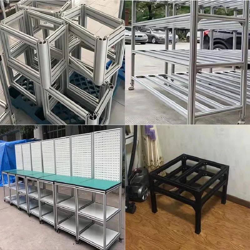 1PC European Standard 4040 Plum Blossom Hole Double Slot Aluminum Profile Assembly Line Automated Fish Tank Frame 40x40 for CNC image 5