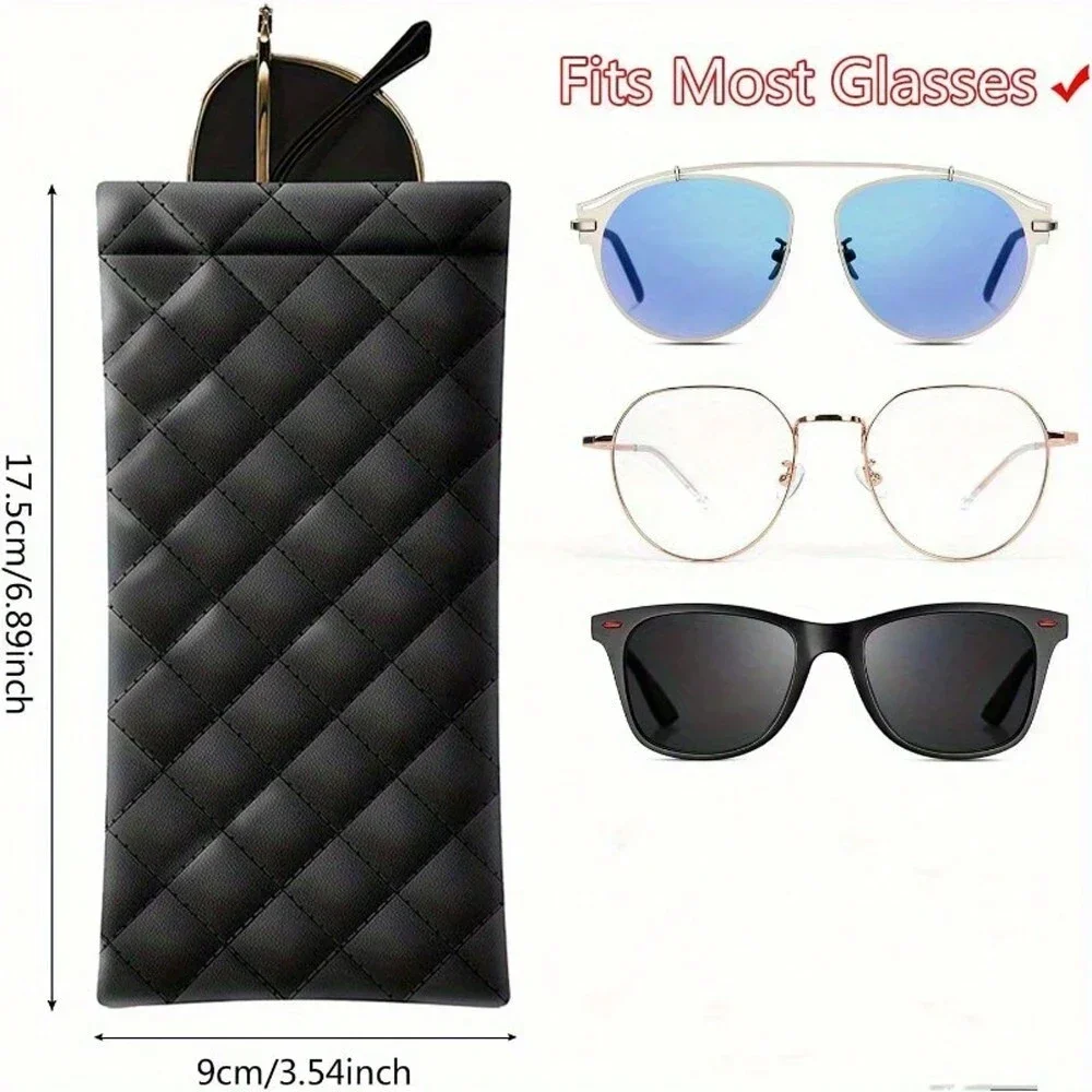 1/2/4 Uds. Estuche portátil para gafas de sol de cuero PU, bolsa suave para gafas de sol, bolsillo para teléfono, gafas de sol, soporte organizador