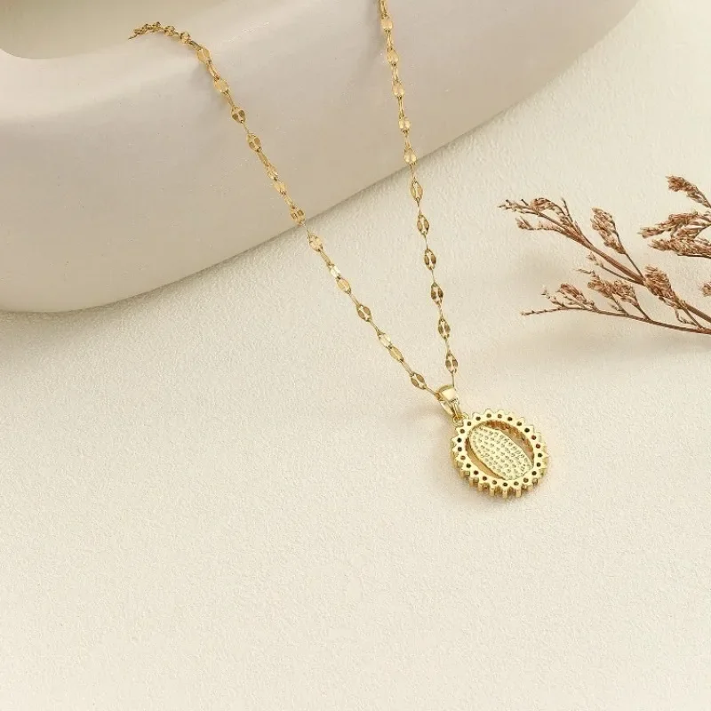 الأزياء الأوروبية والأمريكية ورائعة المرأة كل نجم السماء مايكرو مطعمة الملونة الزركون مريم العذراء قلادة جوفاء #2