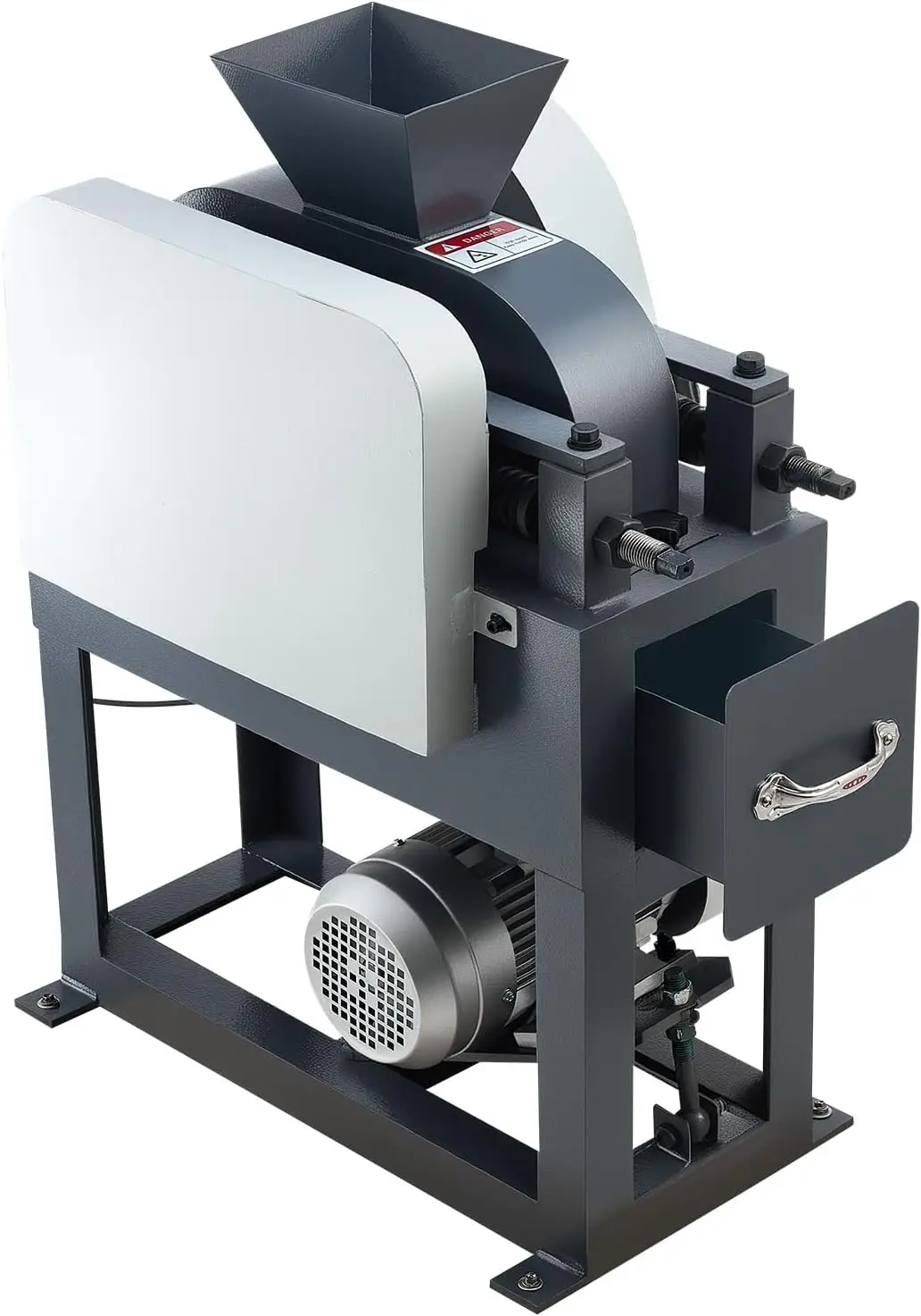 Rock Crusher, 220V Double Roller Crushers, Industrial Shredder with 2.56x0.59 inch Dual Feed Inlets, 1740RPM Speed Stone Grinder