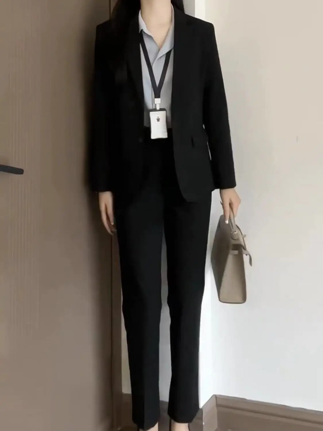 الملابس الكورية الشعبية نمط المال القديم امرأة السترة السوداء معطف سيدة الفكرية تصميم الزراعة الذاتية مناسبة داخل #4