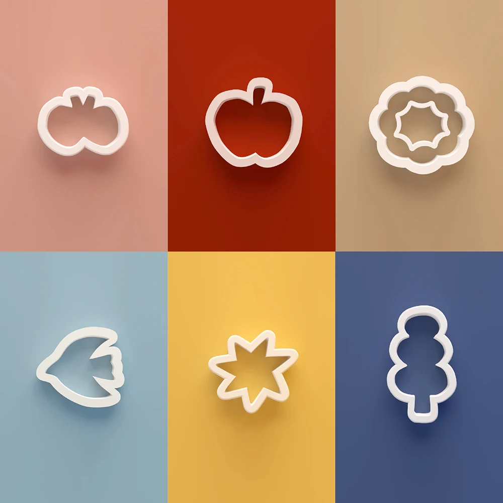 Large Size Cartoon Brooch Polymer Clay Cutting Mold Cute Apple/Butterfly Shape Polymer Clay Blade for Earrings/Fridge Magnets