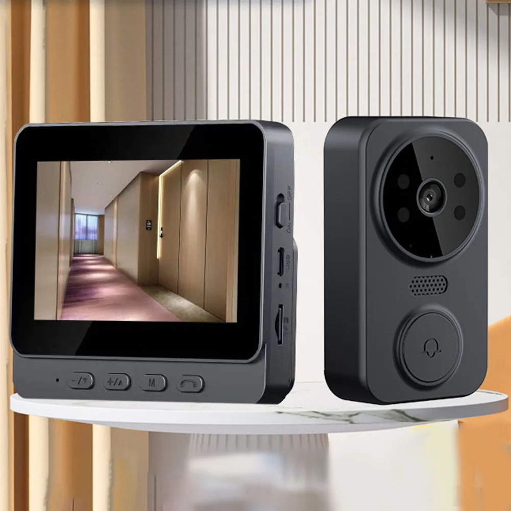 4.3in Screen Video Doorbell Wireless Phone Security Camera Door Bell Intercom 12 Languages Wireless Video Doorbell