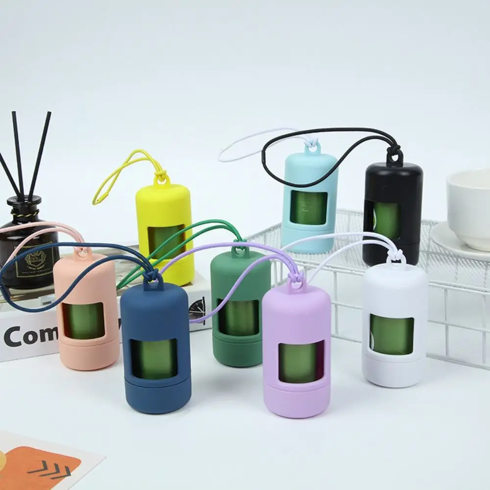 Plastic Cylinder Poop Bag Dispenser Lightweight Solid Color Pet Garbage Bag Dispenser Compact Durable Poop Bags Carrier