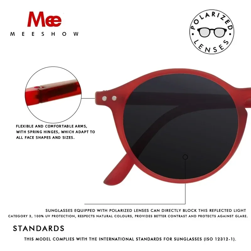 MEESHOW Retro Ronde Gepolariseerde TR90 Zonnebril op sterkte voor Mannen Vrouwen Ronde Bijziendheid Bril Klassieke Optische Zonnebril