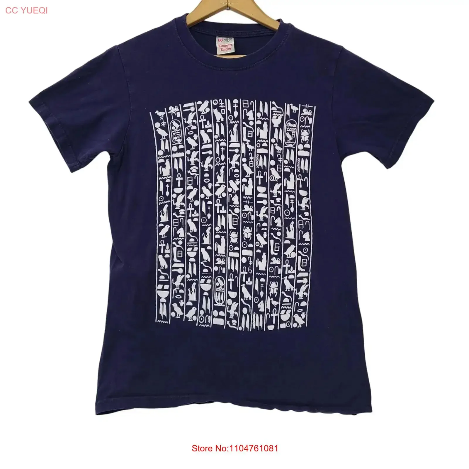 Egyptian Hieroglyphics T Shirt Small Kleopatra Empire vintage Washed streetwear Soft Stylish Versatile Breathable Unisex