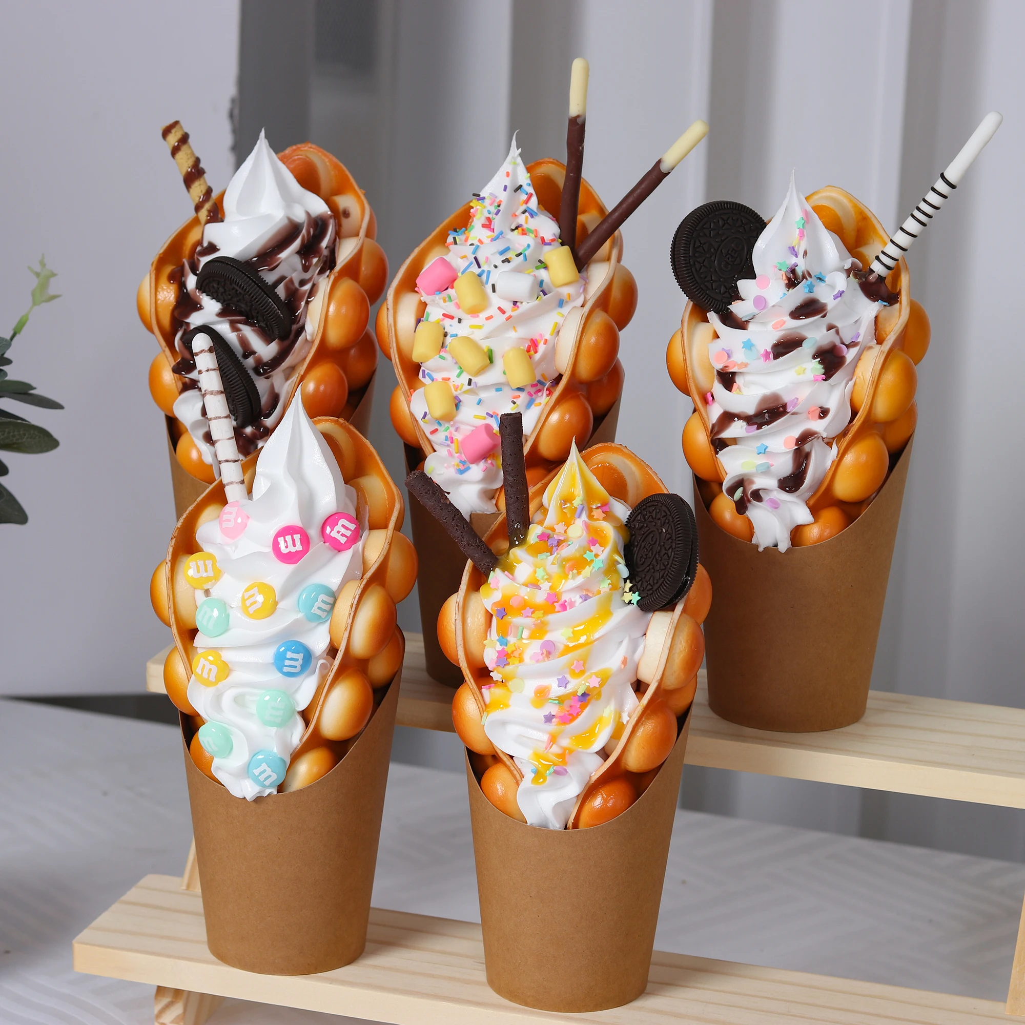 1PC  Artificial Fruit Egg Puff Cup Fake Food Decoration Photography Pro Food Simulation Cake Model Random Delivery FCYY-066