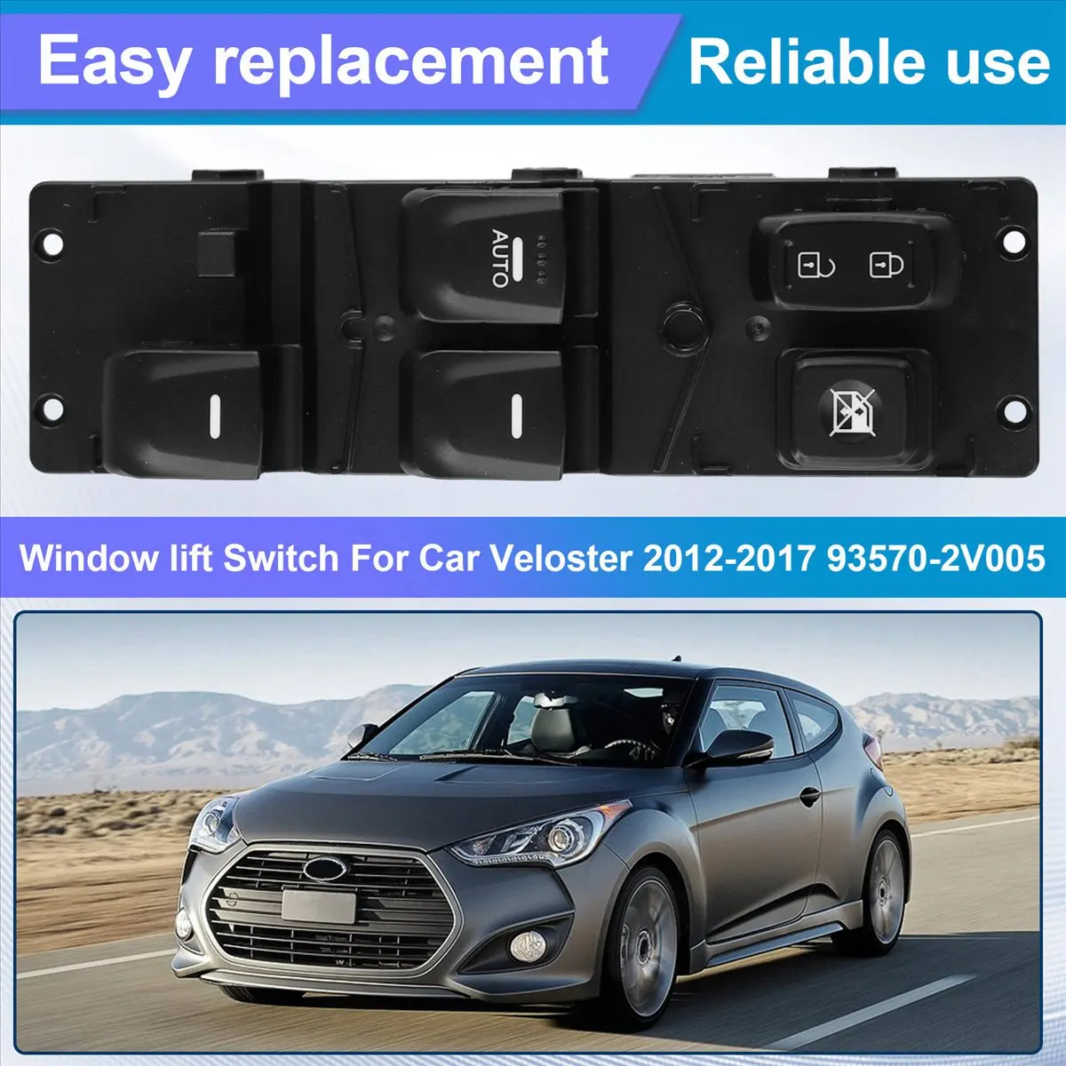 NCSMT 93570-2V005 Car Door Window Switch Window Lift Switch for Hyundai Veloster 2012-2017 93570-2V0054X