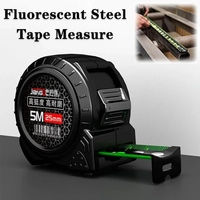 5/7.5/10M Metric Measuring Tape Self Locking Fluorescent Steel Tape Measure High Precision Wear-resistant Ruler Measuring Tools