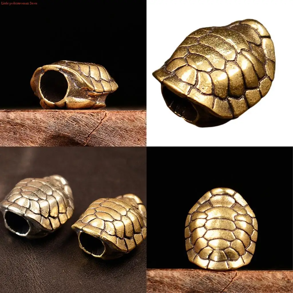 

F92D Tortoiseshell Metal Beads Pendant for Paracord and Jewelry Crafting Large Hole