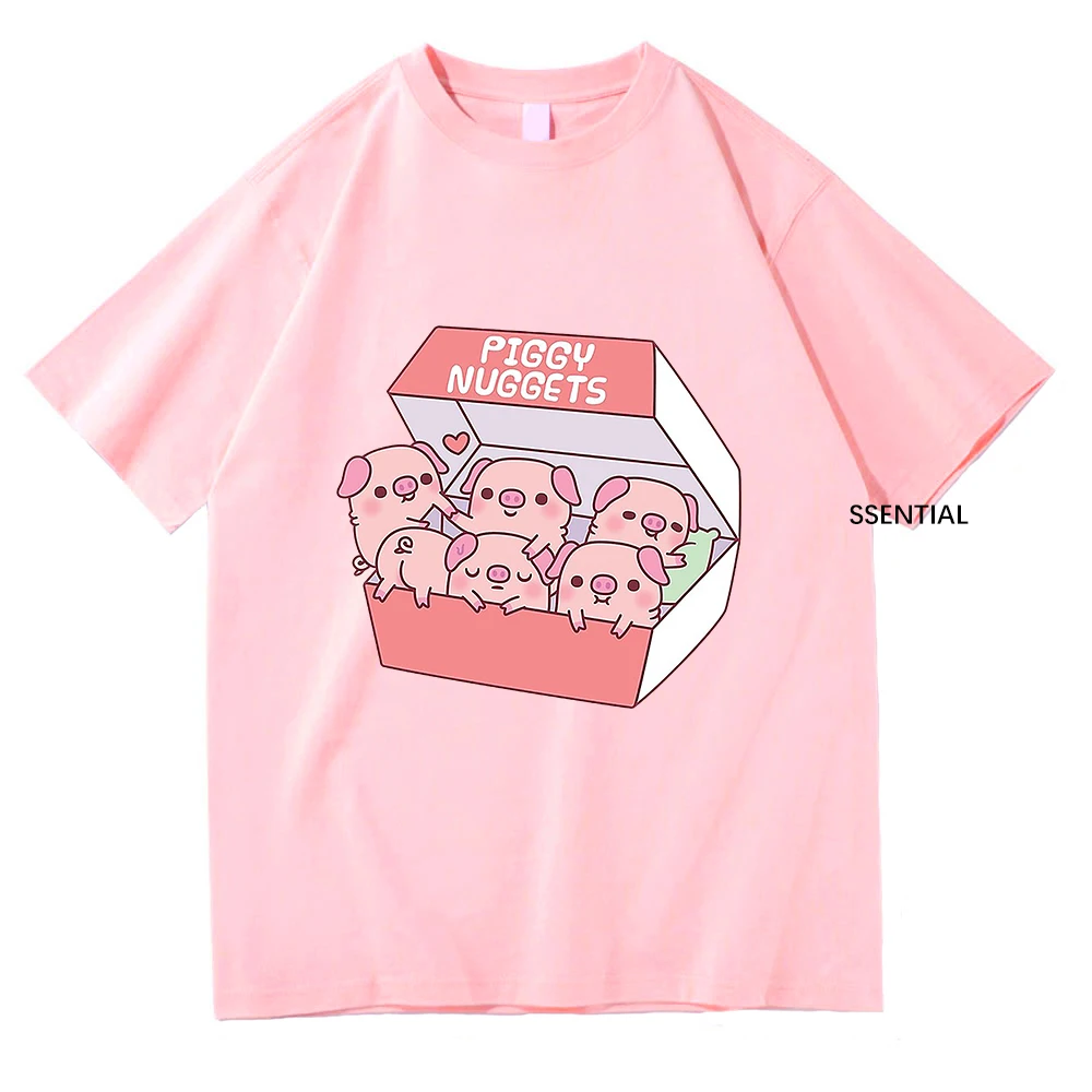 Cute Pigs Piggy Nuggets Funny T Shirts Men/Women Clothing Aesthetic Cotton Tshirt Vintage Unisex Streetwear Classic Soft Clothes