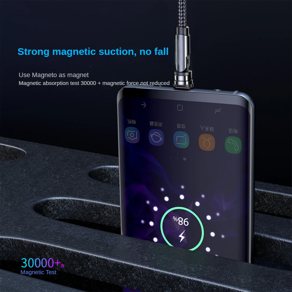 540 degrees Rotate Magnetic Cable Fast Charging Micro USB Type C Magnet Charger For Samsung Xiaomi iPhone Huawei Magnetic Cable