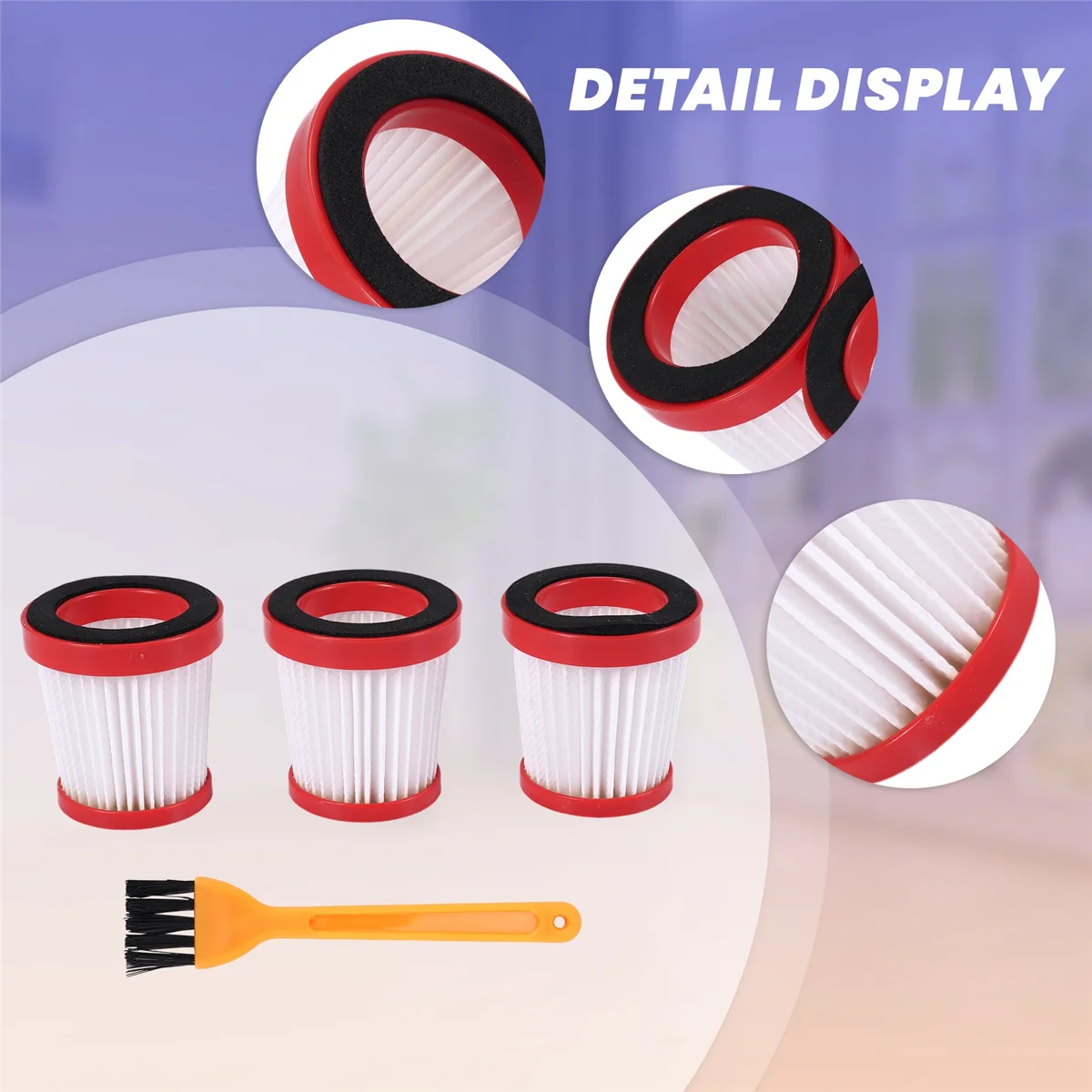 فلتر Hepa لـ xiaomi deerma vc01 vc01max ، منظف يدوي ، إكسسوارات بديلة ، 3 ro