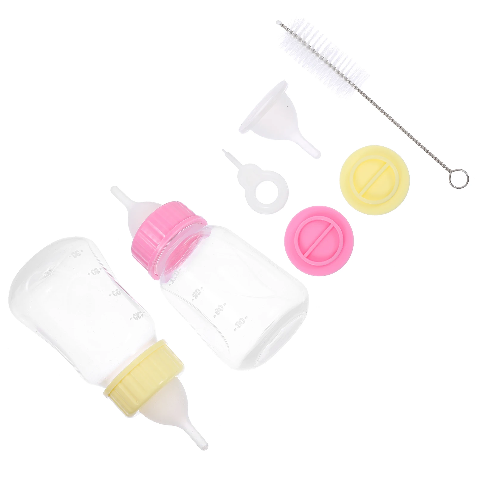 

2Pcs Kitten Puppy Milk Bottle Pet Nursing Small Baby Cat Feeder Plastic Silicone Leak Proof Reusable Portable Dog Rabbit Cat