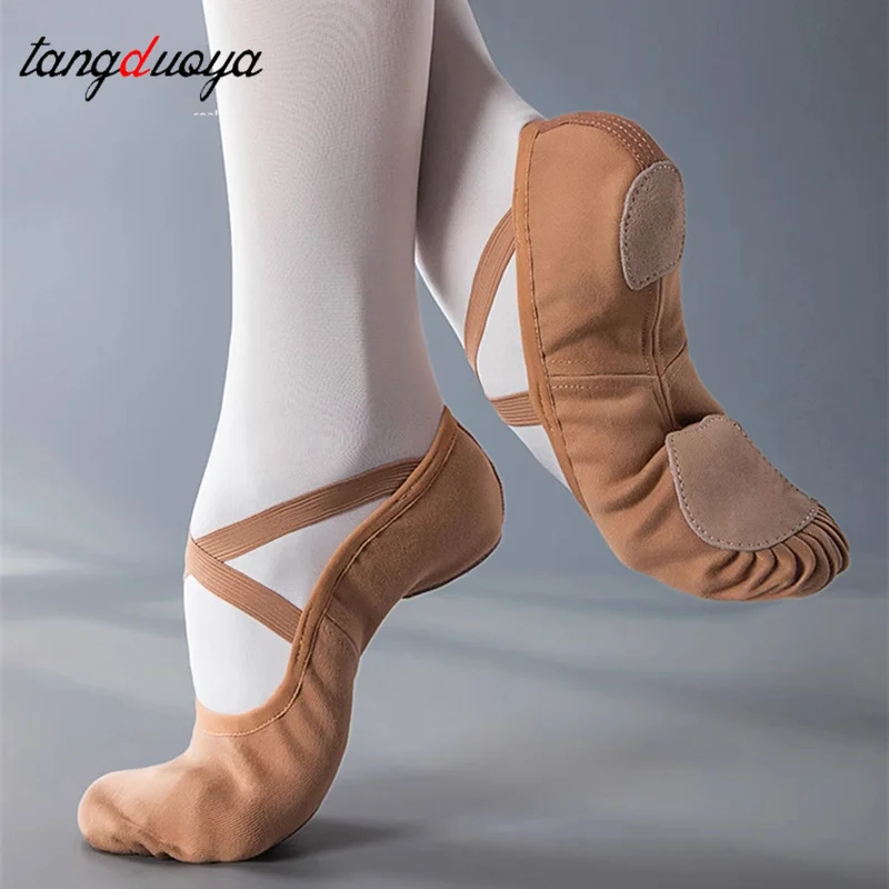 

Женские балетки, эластичные балетные туфли для тренировок с разделенной подошвой, гимнастические туфли для йоги, танцев, детские балетки для взрослых