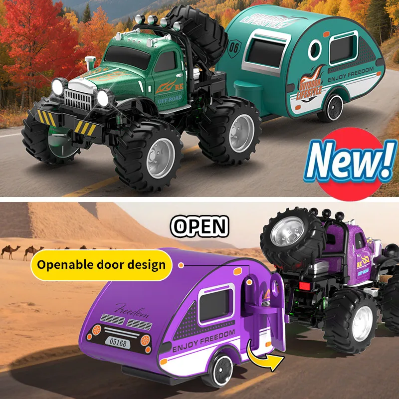 

RC Car 1: 64 Mini RC Car Alloy All Terrain Remote Control Model Toy Car Children's Trailer Children Toy Gift