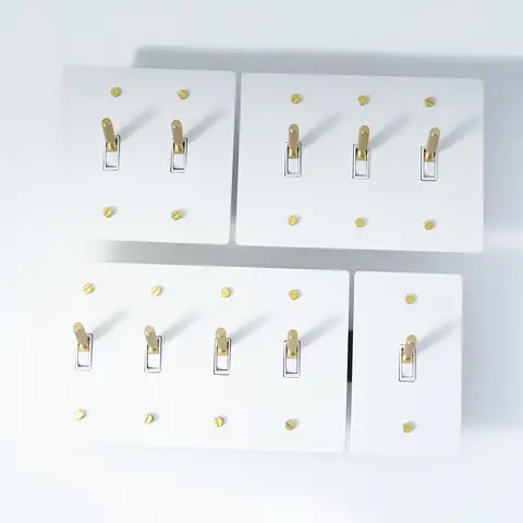 White-Golden Brass Panel American Standard 3way Switch 15A UL Knurled Toggle Hotel Home GFCI USB Socket 110V Dimmable LED DIMMER