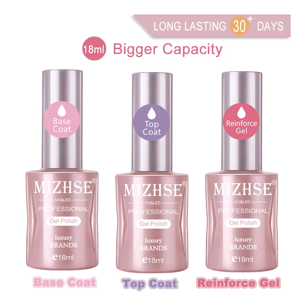 MIZHSE Top Base Caot Set UV Gel Nail Polish  For Manicure Permanentes Matte Base Top Coat For Nails Reinforce Glue Nail Polishes