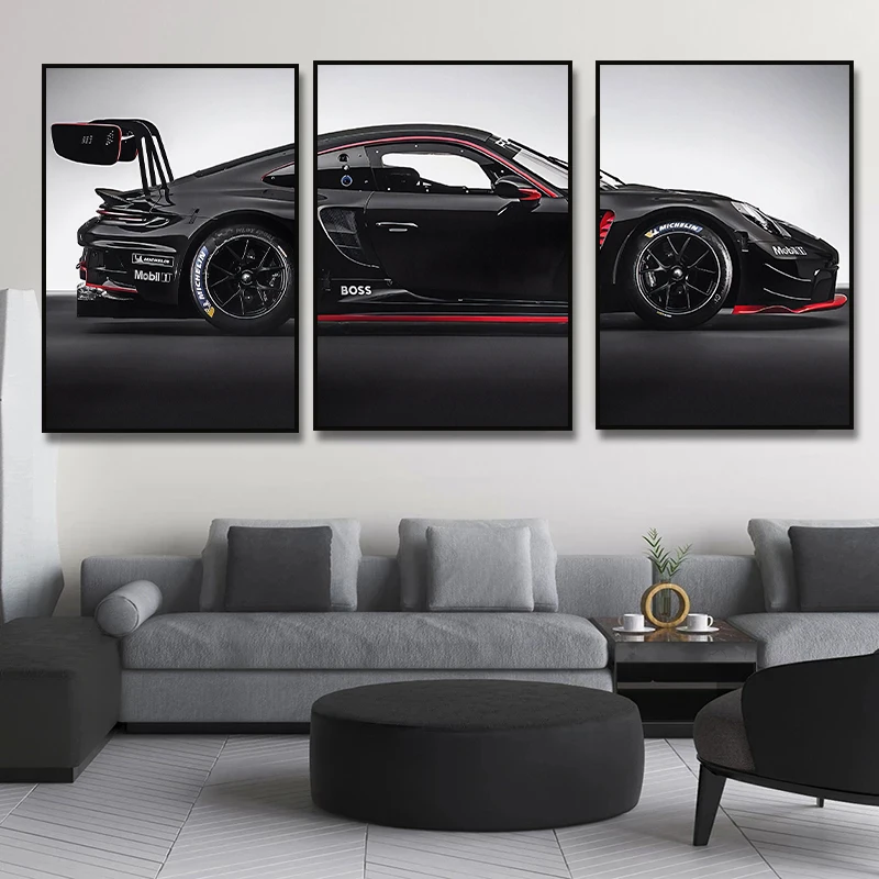 Fashion Pop Super Sports Car Luxury Racing Car GT3  Poster Canvas Painting Print HD Wall Art Living Room, Room Home Decor