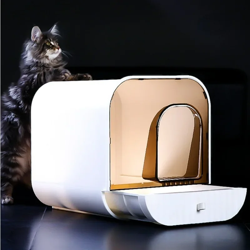 Pet Supplies Cat Letter Box,fully Closed Litter Box, Baby Cat Litter Drawer Bedpan, Large Anti-splash Deodorant Toilet for Cats