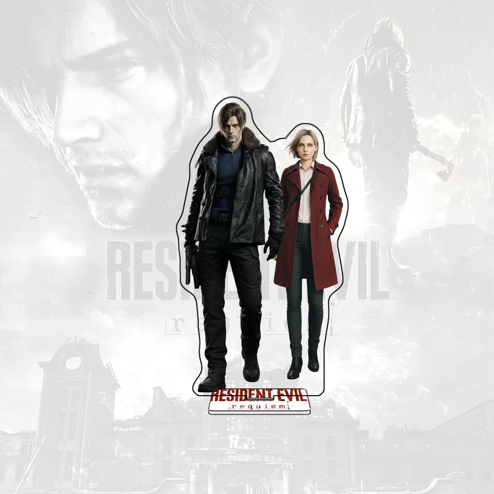Resident Evil Requiem 15CM Leon Scott Kennedy Grace Ashcroft Acrylic Stand keychain Figure Desktop Decor Collection For Gamers