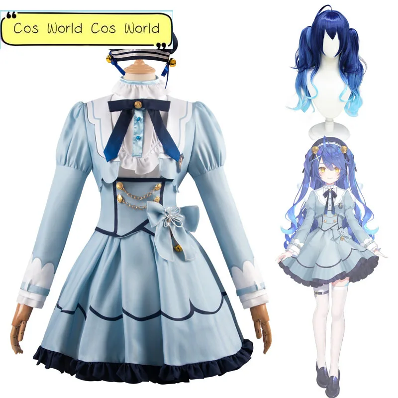 

Amamiya Kokoro Cosplay Girl Fashion Dress Uutfit Deep Blue Gradient Wig Anime YouTuber VTuber NIJISANJI Vliver Cosplay Costume