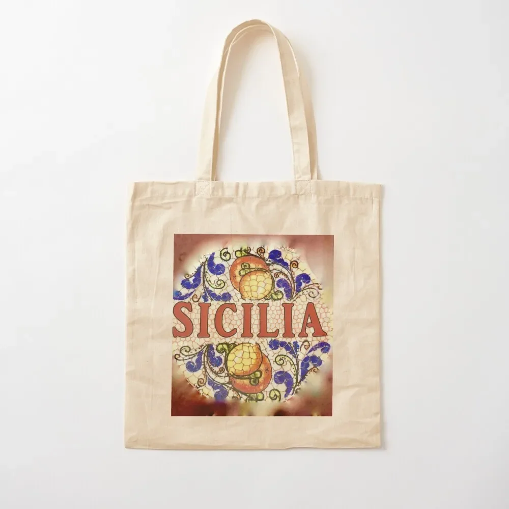 Classic Sicilia Ceramic Pattern Tote Bag Canvas shoulder bag woman shopping bag