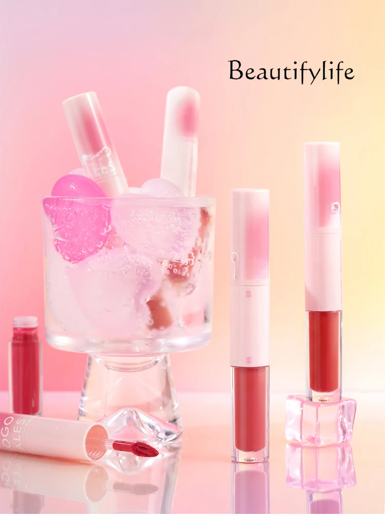 New Daily Double Head Lip Gloss Transparent Mirror Water Light Natural Moisturizing Premium Affordable Lipstick