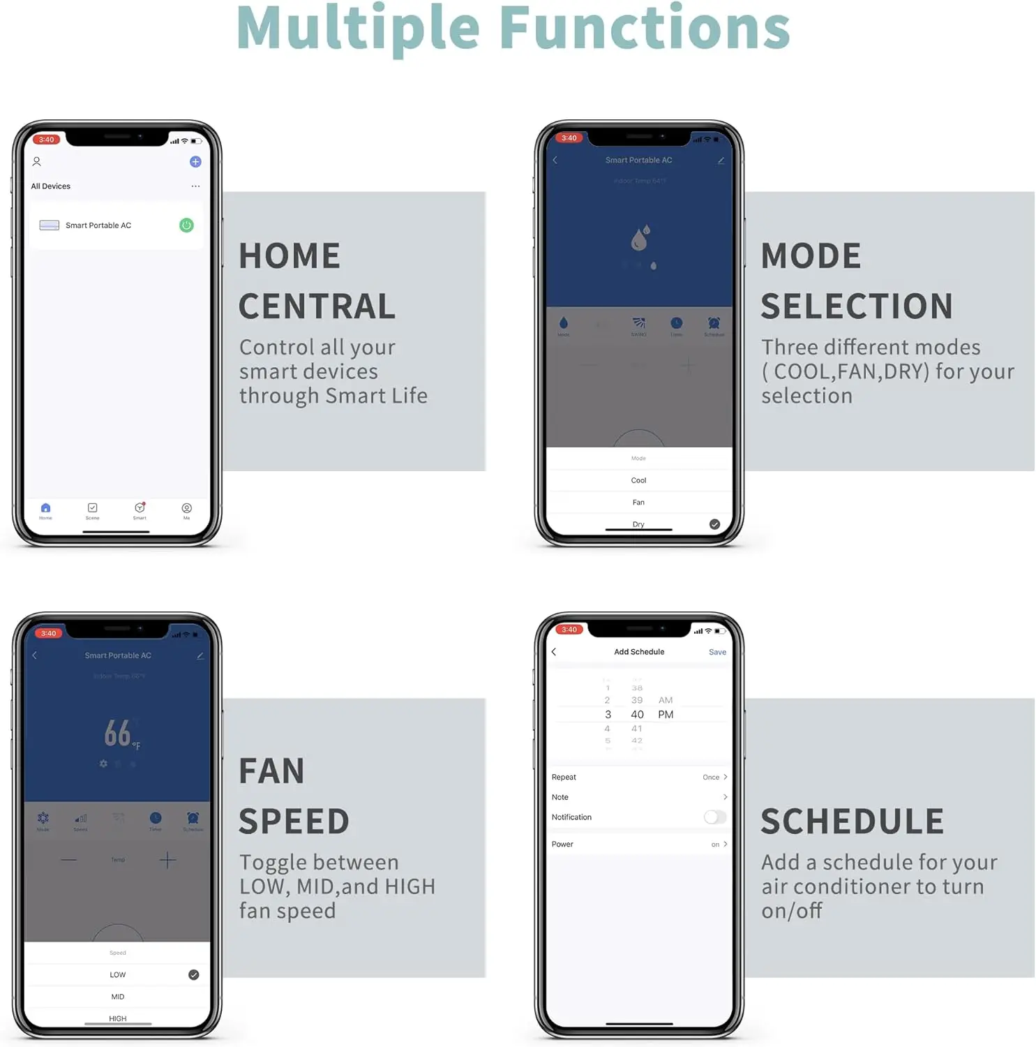 مكيف هواء محمول Shinco 10,000 وحدة حرارية بريطانية، وحدة تيار متردد محمولة مع مبرد مدمج، واي فاي مدمج للغرفة حتى 300 متر مربع. #5