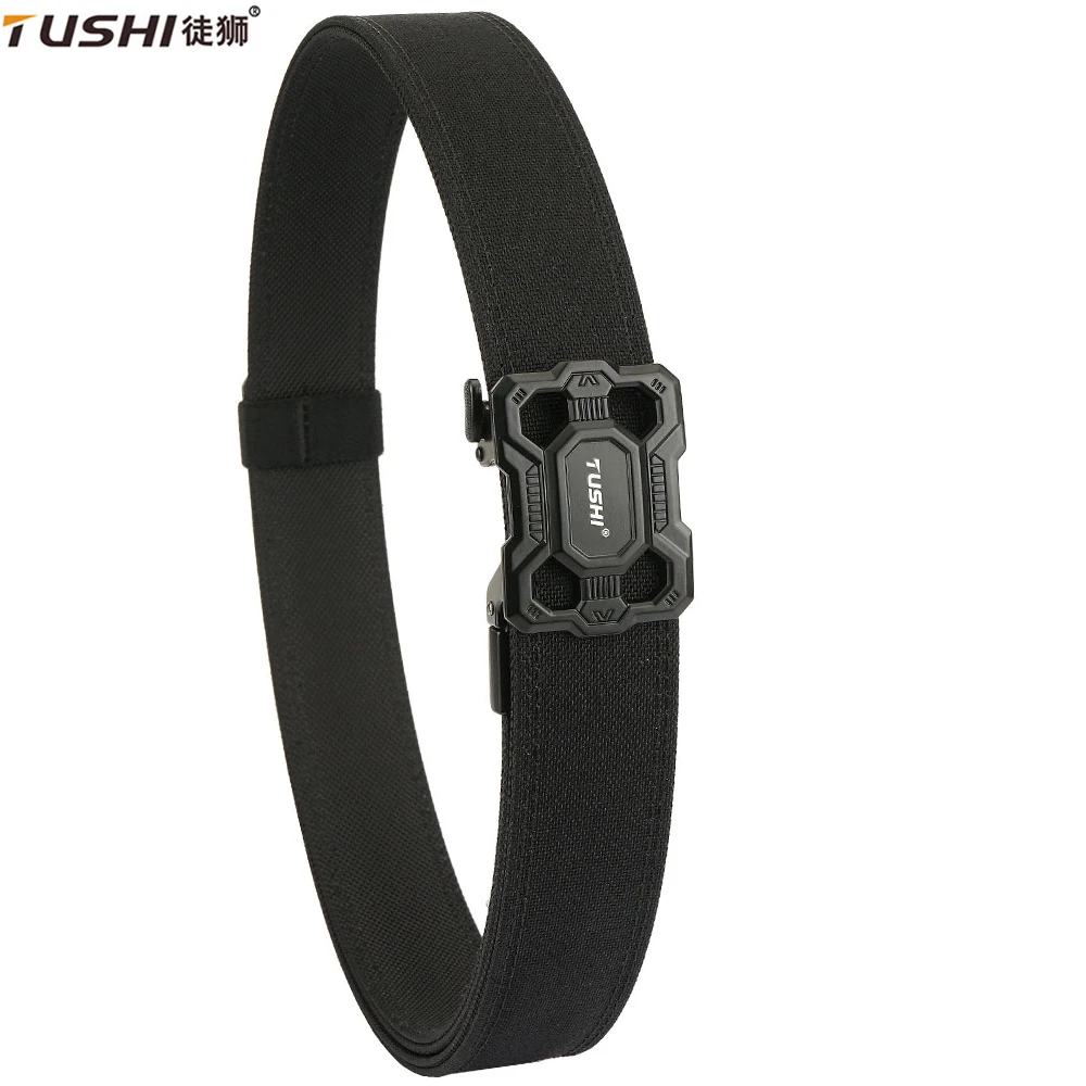 

TUSHI New Gun Belt Quick Release Tactical Belt for Men Heavy-Duty Hard Nylon Webbing Lightweight Outdoor Sport IPSC Accessories