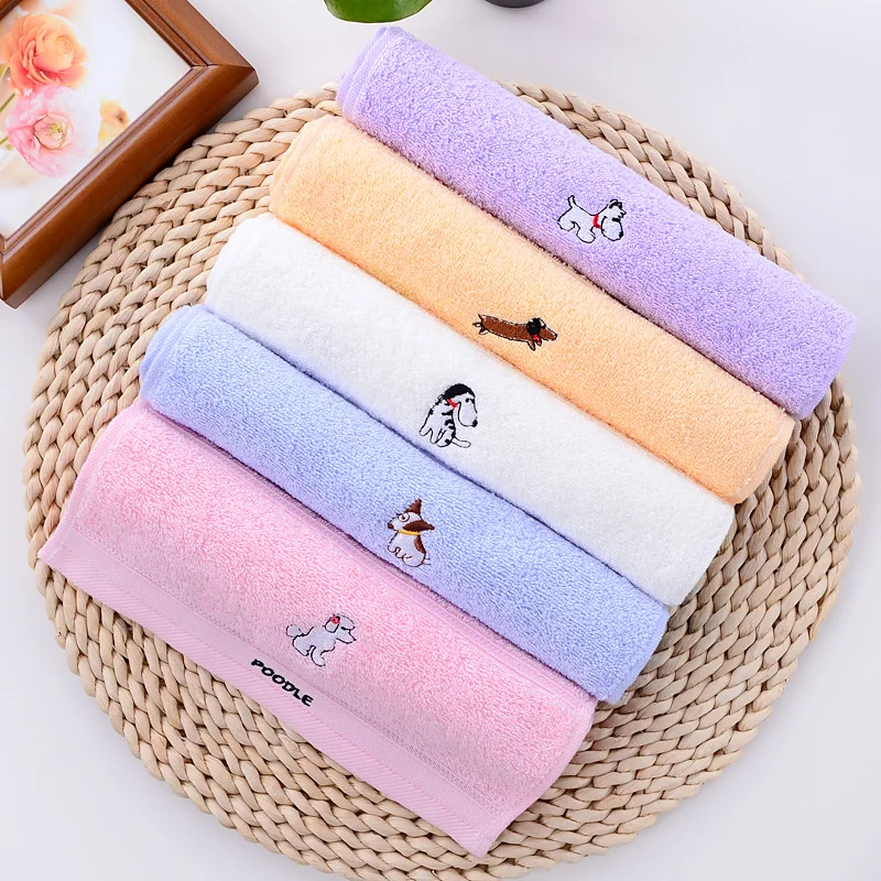 2PCS 50x25cm Cartoon Cute Baby Towel Washed Face Towels All Cotton Water Absorption Towels Soft Children Bathing Hand Towel