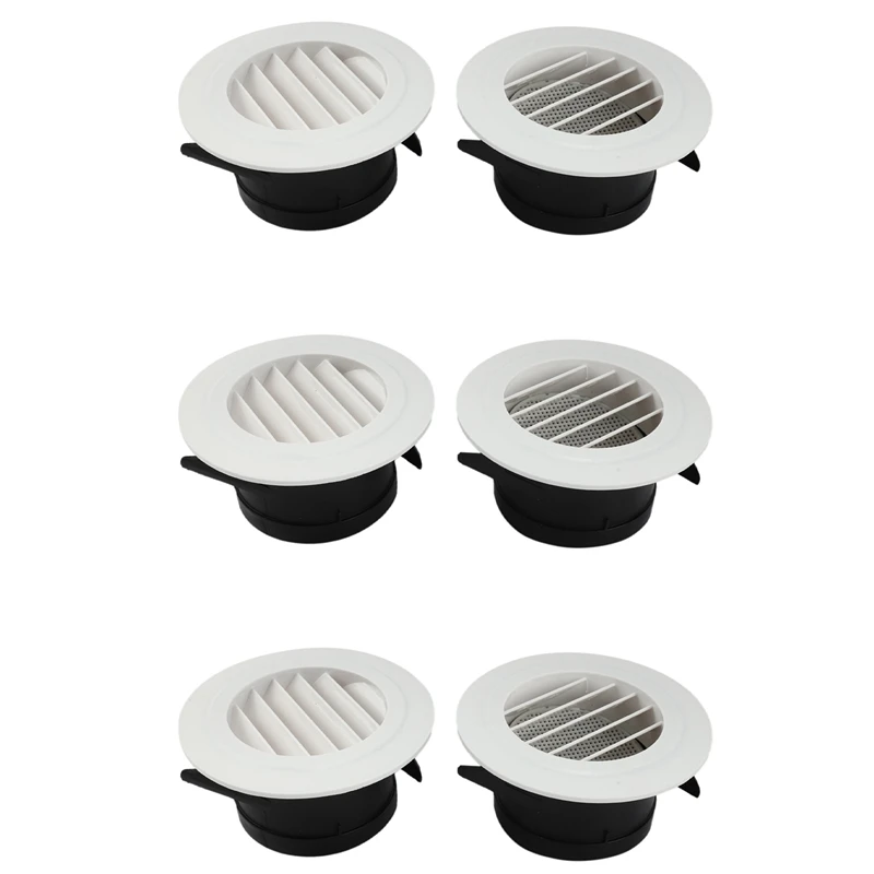 

6 Pieces 4 Inch Air Vent Louver, Air Grill Cover With Built-In A Fly Screen For Bathroom Office Home