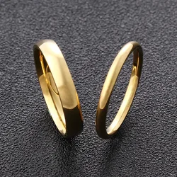 High quality titanium steel plated 18K gold ring couple ring Europe and the United States men and women 2mm4mm6mm8mm simple ring