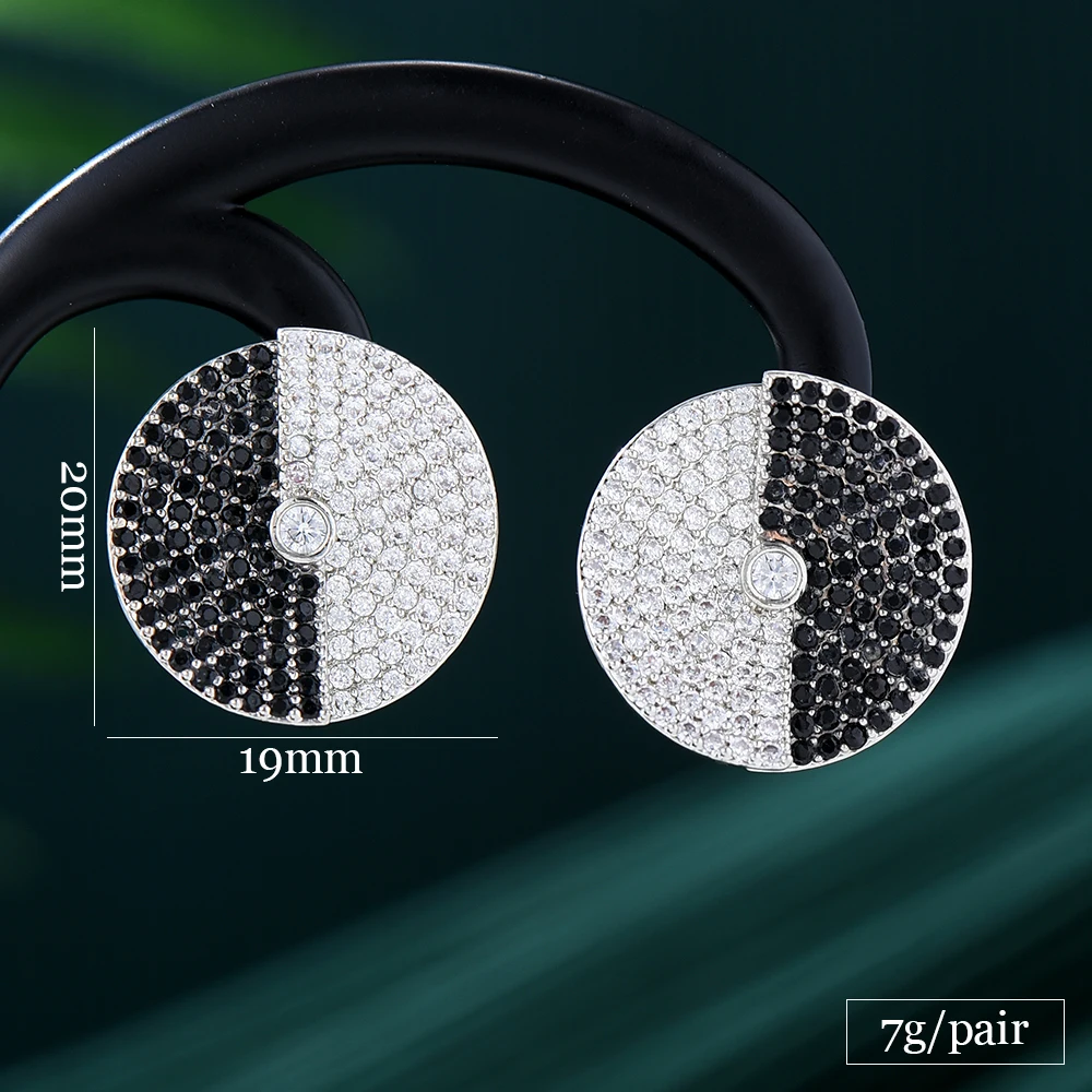 Missvikki New Luxury Round Shiny Romantic Earrings Fashion for Women Girl Daily Wedding Trendy Jewelry Accessories High Quality