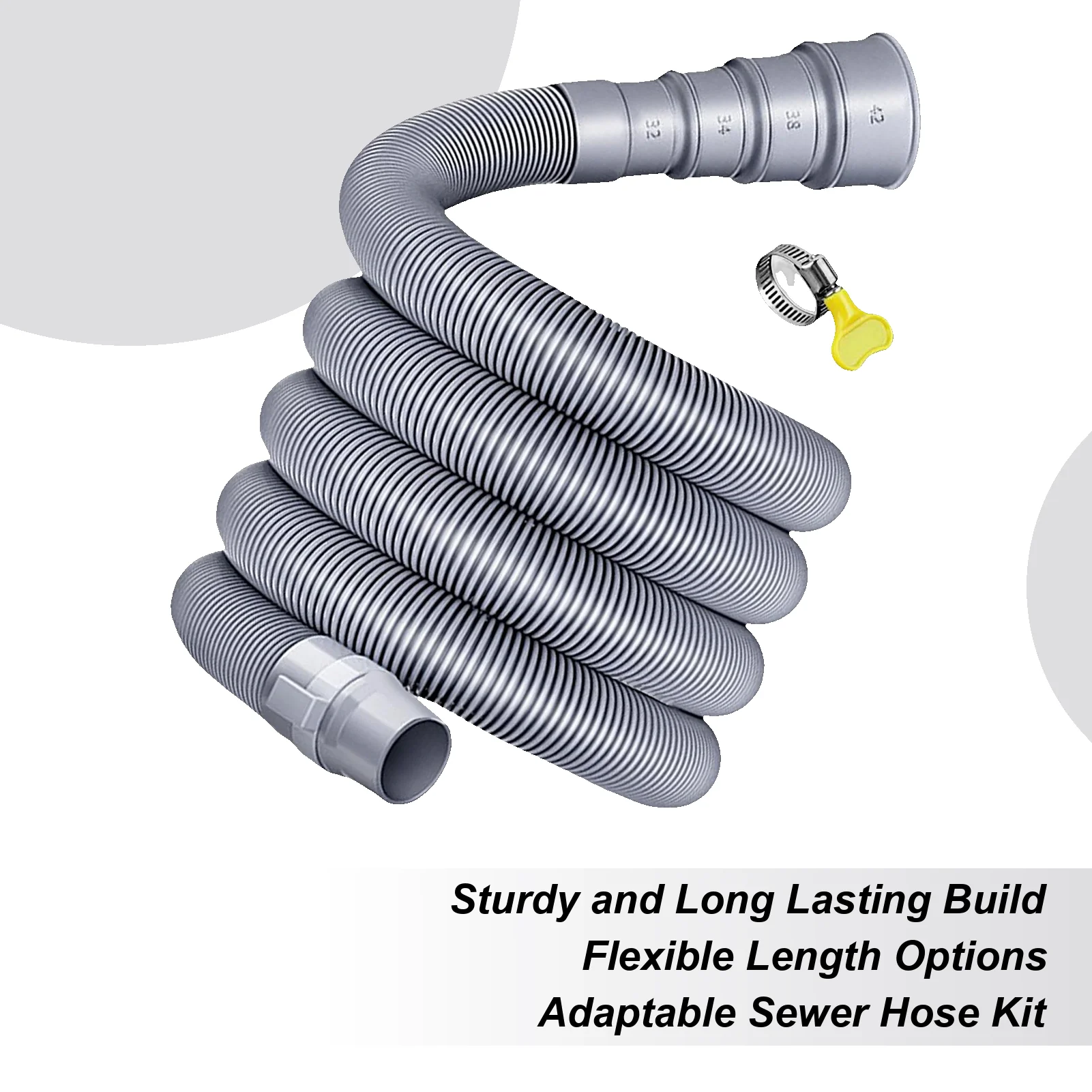 

Складной комплект канализационных труб для автофургонов 3/4/5 м, канализационный шланг для прицепа и каравана с регулируемым адаптером и зажимом, герметичный шланг для автофургона, аксессуар для автофургона