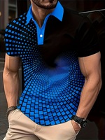 Electronic Data Passage Abstract Pattern Fashion Men's Polos T-Shirts Summer Short Sleeve 3d Print Street POLO Tops Tee