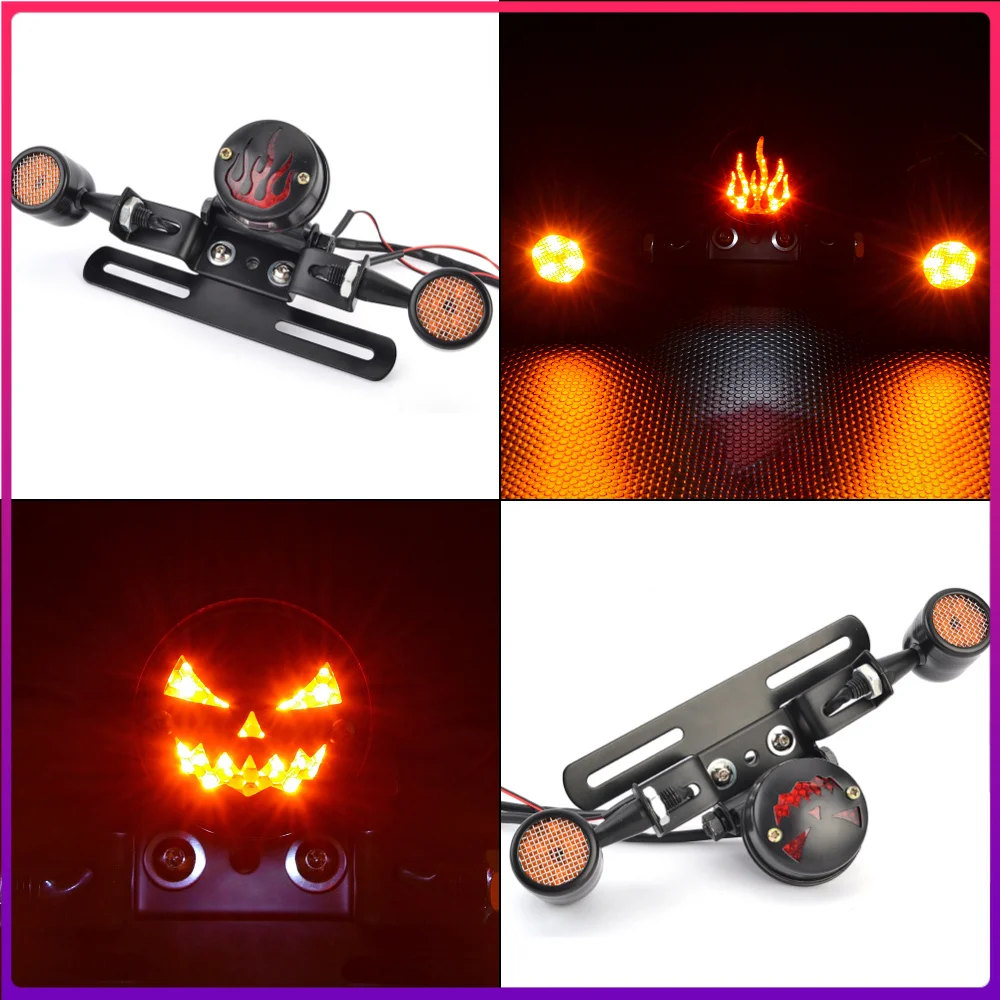 

Motorcycle Tail Light Brake Stop Light Rear Lamp Taillight with Turn Signals Indicators ATV Scooter Off-road For Harley Honda