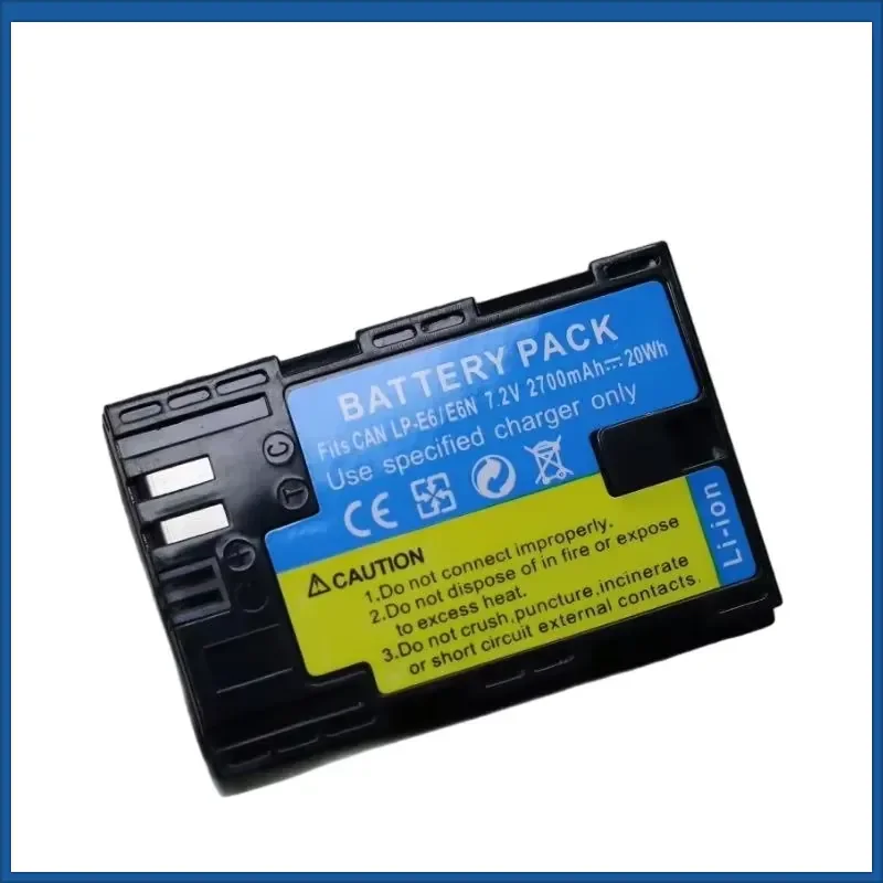 High-Quality LP-E6 2700mAh 7.2V Camera Battery for Canon EOS 5D Mark II III IV 5DS 5DSR 60Da 7D 70D 6D Replaceable Battery