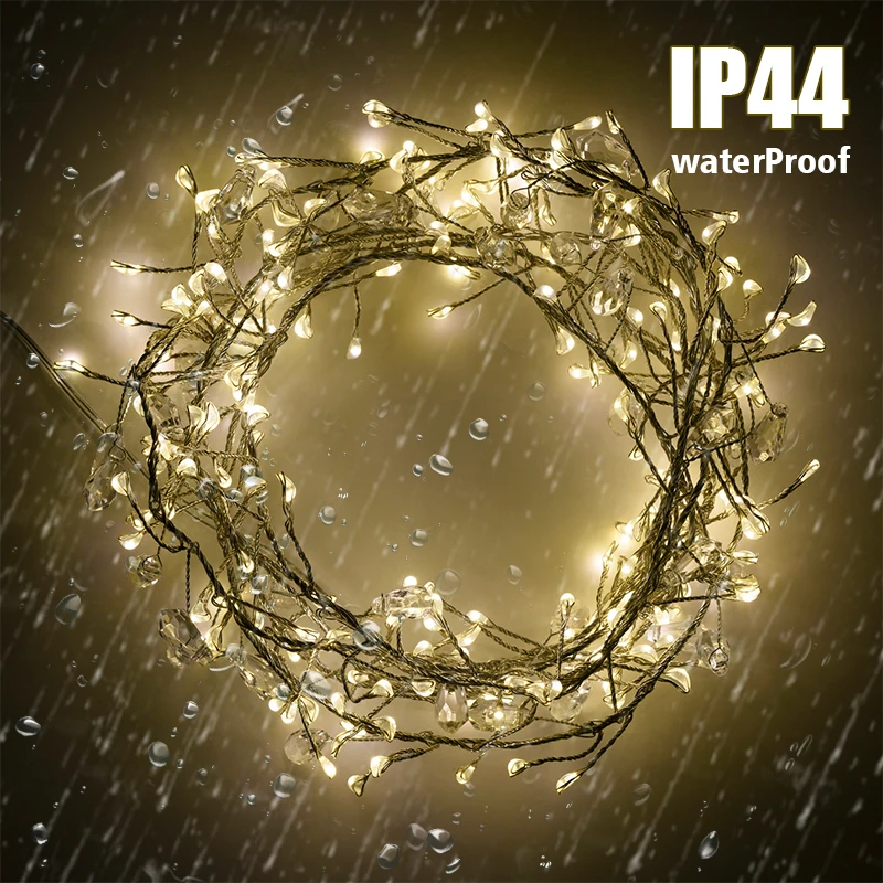 18M Cluster LED Christmas String Lights Outdoor Decoration Garden Tree Waterproof Lamp For Halloween Party Home holiday Lighting