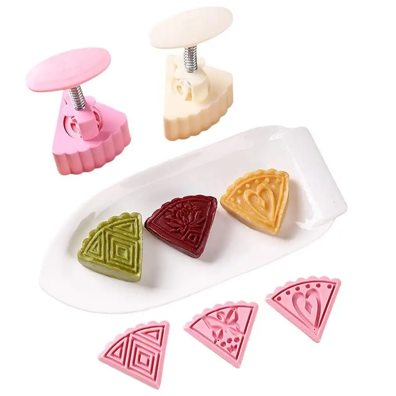 Hand Pressure Mooncake Mold Set Embossed Pastry Making Tool DIY Plastic Cookie Press Home Kitchen Dessert Baking Accessory