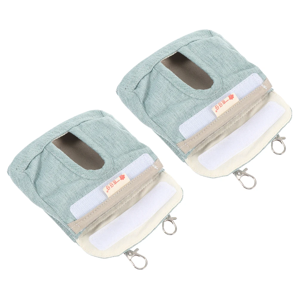 

2pcs Guinea Pig Food Bag Blue Slow Feeding Hanging Cage Hay Storage Reusable Cloth Pet Rabbit Chinchilla Feeder